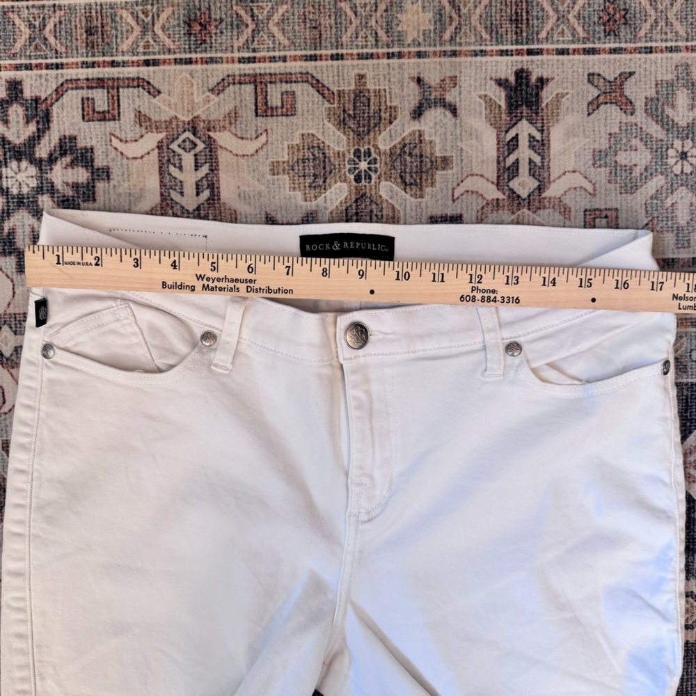 Rock & Republic Berlin High Rise Classic White Skinny Jeans Women’s Size 16 - Picture 11 of 11